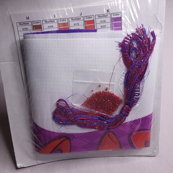 Red Hat Society Embellished Cross Stitch Kit "Red Hats & Holly Berries" Stocking - Picture 5 of 5